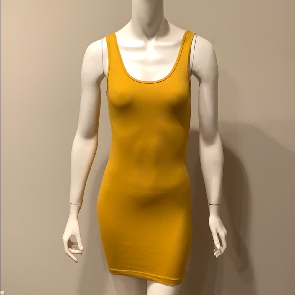 Forever 21 Mustard Yellow Body Con Dress: S